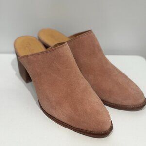 Madewell Suede Mules in Dusty Rose